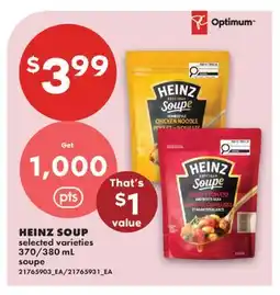 No Frills HEINZ SOUP, 370/380 ML offer