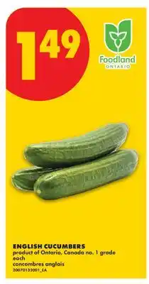 No Frills ENGLISH CUCUMBERS offer