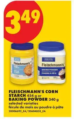 No Frills FLEISCHMANN'S CORN STARCH 454 g or BAKING POWDER 340 g offer