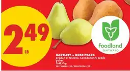 No Frills BARTLETT or BOSC PEARS offer