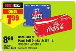 FreshCo Coca-Cola or Pepsi Soft Drinks 12x355 mL Selected Varieties offer