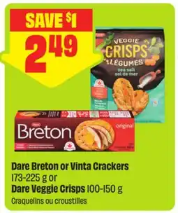 FreshCo Dare Breton or Vinta Crackers 173-225 g or Dare Veggie Crisps 100-150 g offer