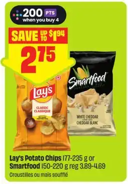 FreshCo Lay's Potato Chips 177-235 g or Smartfood 150-220 g offer