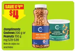 FreshCo Compliments Cashews 200 g or Peanuts 700 g offer