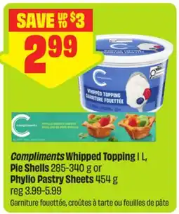 FreshCo Compliments Whipped Topping | L, Pie Shells 285-340 g or Phyllo Pastry Sheets 454 g offer