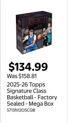 Walmart 2025-26 Topps Signature Class Basketball - Factory Sealed - Mega Box offer
