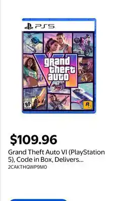 Walmart Grand Theft Auto VI (PlayStation 5), Code in Box, Delivers 11-12-2026, Playable 11-19-2026 offer
