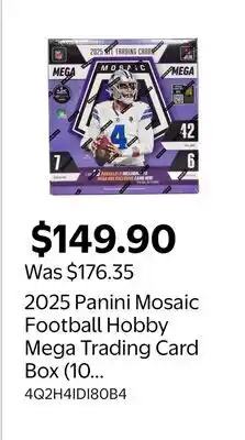 Walmart 2025 Panini Mosaic Football Hobby Mega Trading Card Box (10 Exclusive Camo Red Mosaics Per Box) offer