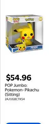 Walmart POP Jumbo: Pokemon- Pikachu (Sitting) offer