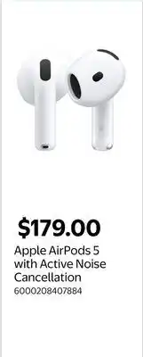 Walmart Apple AirPods 5 with Active Noise Cancellation offer