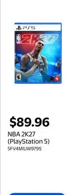 Walmart NBA 2K27 (PlayStation 5) offer