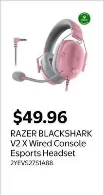Walmart RAZER BLACKSHARK V2 X Wired Console Esports Headset offer