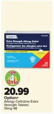 PharmaChoice Option+ Allergy Cetirizine Extra Strength Tablets 10mg 48 offer