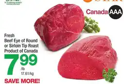 Highland Farms Fresh Beef Eye of Round or Sirloin Tip Roast offer
