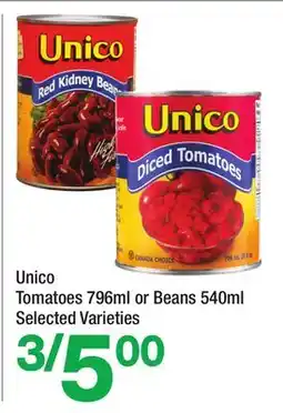 Highland Farms Unico Tomatoes 796ml or Beans 540ml offer