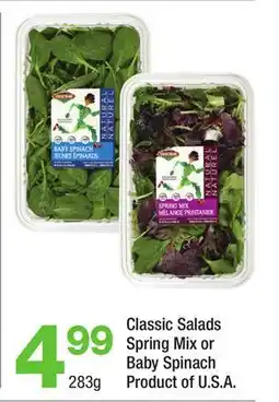 Highland Farms Classic Salads Spring Mix or Baby Spinach offer