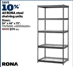 RONA All RONA steel shelving units offer