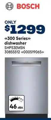 RONA Bosch 300 Series dishwasher offer
