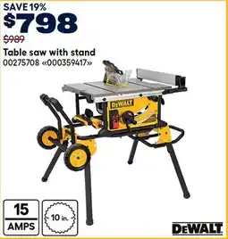 RONA DEWALT Table saw with stand offer