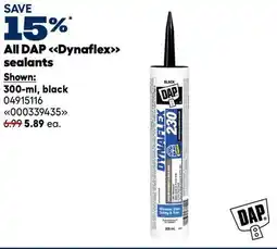 RONA DAP 300-ml, black Dynaflex sealants offer