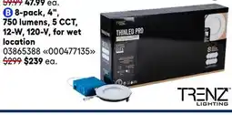 RONA 8-pack, 4, 750 lumens, 5 CCT, 12-W, 120-V, for wet location offer