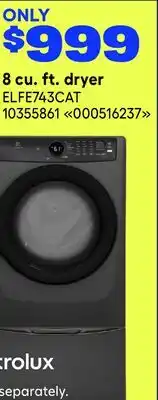 RONA 8 cu. ft. dryer offer