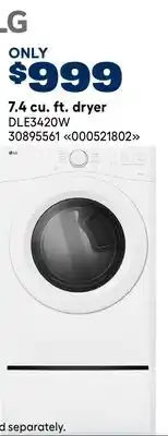 RONA LG 7.4 cu. ft. dryer offer