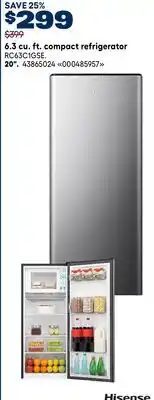 RONA Hisense 6.3 cu. ft. compact refrigerator offer