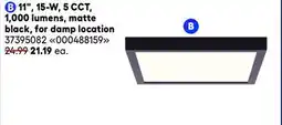 RONA 11, 15-W, 5 CCT, 1,000 lumens, matte black, for damp location offer