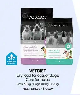 Mondou VETDIET Dry food for cats or dogs, Care formulas offer