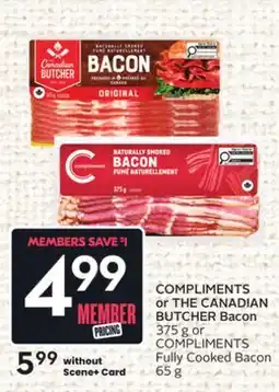 Sobeys COMPLIMENTS or THE CANADIAN BUTCHER Bacon offer