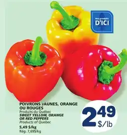 Marché Bonichoix SWEET YELLOW, ORANGE OR RED PEPPERS offer