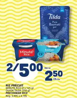 Marché Bonichoix MINUTE RICE (2 x 125 g) OU/OR TILDA (250 g) PRECOOKED RICE offer