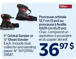 Walmart 5 Orbital Sander or ¼ Sheet Sander offer