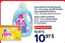 Walmart Fleecy fabric softener 3.5 L —4 L or sheets 200s offer