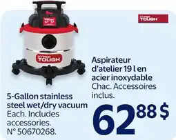 Walmart HYPER TOUGH 5-Gallon stainless steel wet/dry vacuum offer