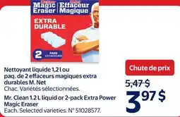 Walmart Mr. Clean 1.2 L liquid or 2-pack Extra Power Magic Eraser offer
