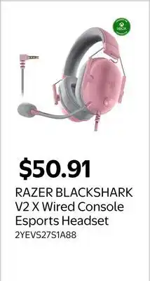 Walmart RAZER BLACKSHARK V2 X Wired Console Esports Headset offer