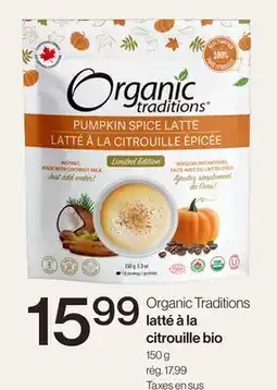 Avril Organic Traditions latté à la citrouille bio offer