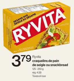 Avril Ryvita craquelins de pain de seigle ou snackbread offer