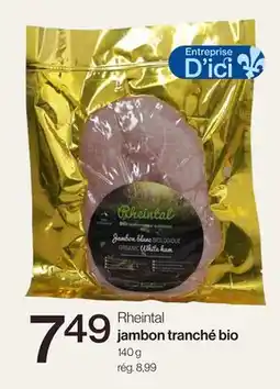 Avril Rheintal jambon tranché bio offer
