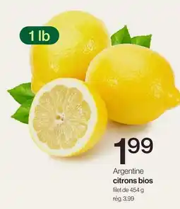 Avril Argentine citrons bios offer