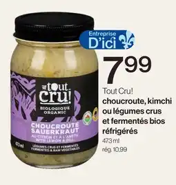 Avril Choucroute, kimchi ou légumes crus et fermentés bios réfrigérés offer