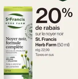 Avril Le noyer noir St. Francis Herb Farm offer