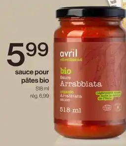 Avril sauce pour pâtes bio offer