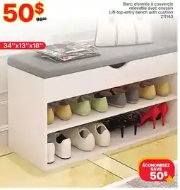 Rossy Lift-top entry bench with cushion offer