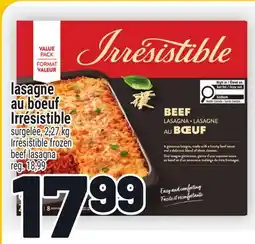 Metro LASAGNE AU BŒUF IRRESISTIBLE | IRRESISTIBLE FROZEN BEEF LASAGNA offer