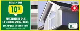 BMR 10% de rabais sur les revêtements D4.5 et Board and Batten offer
