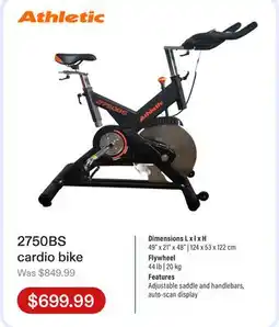 Club Piscine 2750BS cardio bike offer