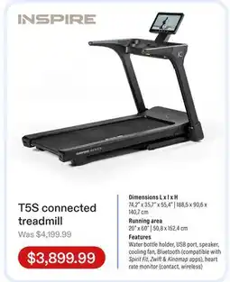 Club Piscine T5S connected treadmill offer